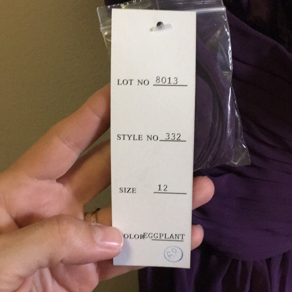NWT Barijay bridesmaid/formal dress Eggplant Sz 12 - Picture 5 of 8